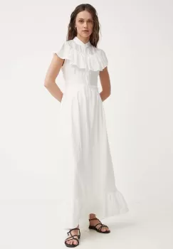 Answear Lab rochie culoarea alb, maxi, evazati imagine