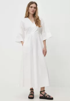 Answear Lab rochie culoarea alb, maxi, evazati imagine