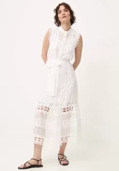 Answear Lab rochie culoarea alb, maxi, evazati imagine