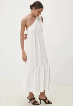 Answear Lab rochie culoarea alb, midi, evazati imagine