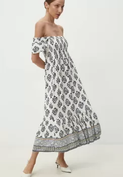 Answear Lab rochie culoarea alb, midi, evazati imagine