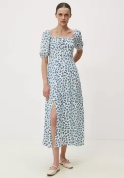 Answear Lab rochie culoarea alb, midi, evazati imagine