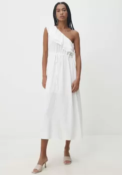 Answear Lab rochie culoarea alb, midi, evazati imagine