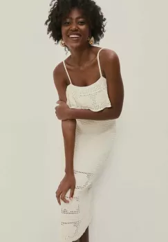 Answear Lab rochie culoarea alb, midi, mulata imagine