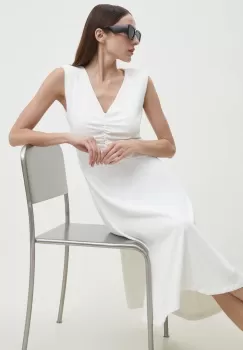 Answear Lab rochie culoarea alb, mini, evazati imagine