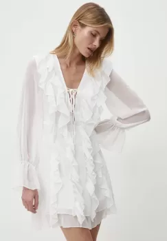 Answear Lab rochie culoarea alb, mini, evazati imagine