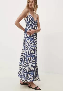 Answear Lab rochie culoarea albastru marin, maxi, evazati imagine