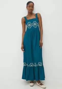 Answear Lab rochie culoarea albastru marin, maxi, evazati imagine