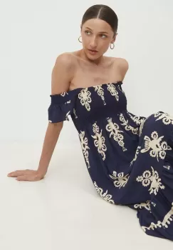 Answear Lab rochie culoarea albastru marin, maxi, evazati imagine