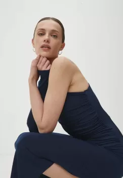 Answear Lab rochie culoarea albastru marin, maxi, mulata imagine