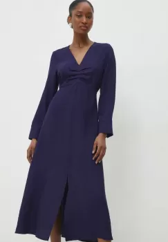 Answear Lab rochie culoarea albastru marin, midi, drept imagine