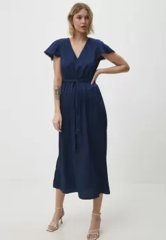 Answear Lab rochie culoarea albastru marin, midi, evazati imagine