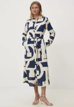 Answear Lab rochie culoarea albastru marin, midi, evazati imagine