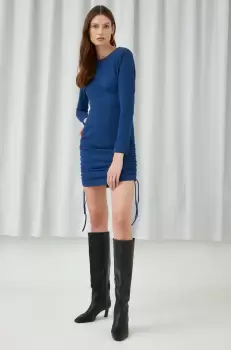 Answear Lab rochie culoarea albastru marin, mini, drept imagine