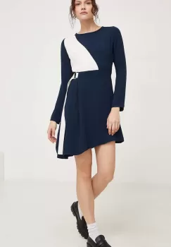 Answear Lab rochie culoarea albastru marin, mini, evazati imagine