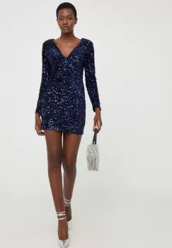 Answear Lab rochie culoarea albastru marin, mini, mulata imagine