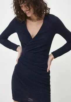 Answear Lab rochie culoarea albastru marin, mini, mulata imagine