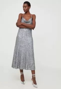 Answear Lab rochie culoarea argintiu, midi, drept imagine