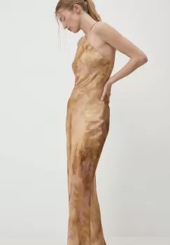 Answear Lab rochie culoarea auriu, maxi, drept imagine