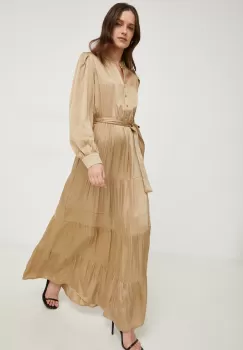 Answear Lab rochie culoarea auriu, maxi, evazati imagine