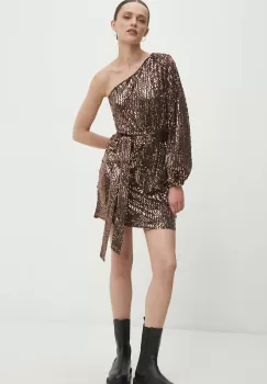 Answear Lab rochie culoarea auriu, mini, drept imagine