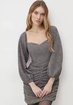 Answear Lab rochie culoarea auriu, mini, mulata imagine