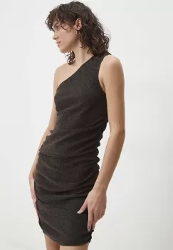 Answear Lab rochie culoarea auriu, mini, mulata imagine