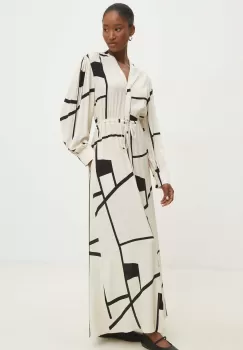 Answear Lab rochie culoarea bej, maxi, drept imagine