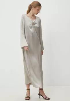 Answear Lab rochie culoarea bej, maxi, drept imagine