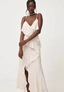 Answear Lab rochie culoarea bej, maxi, drept imagine