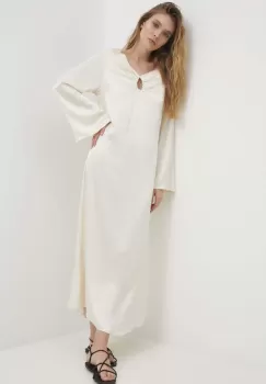 Answear Lab rochie culoarea bej, maxi, drept imagine