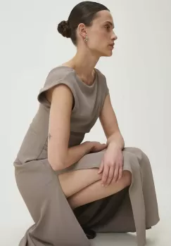 Answear Lab rochie culoarea bej, maxi, evazati imagine