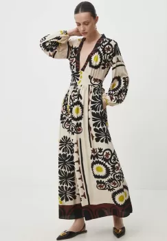 Answear Lab rochie culoarea bej, maxi, evazati imagine