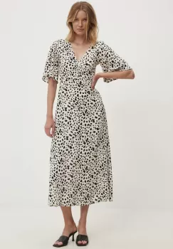 Answear Lab rochie culoarea bej, maxi, evazati imagine