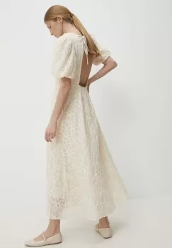 Answear Lab rochie culoarea bej, maxi, evazati imagine