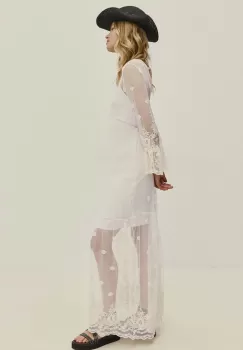 Answear Lab rochie culoarea bej, maxi, evazati imagine