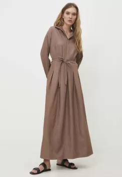 Answear Lab rochie culoarea bej, maxi, evazati imagine