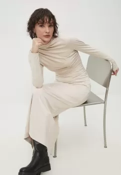 Answear Lab rochie culoarea bej, maxi, mulata imagine