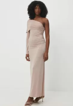 Answear Lab rochie culoarea bej, maxi, mulata imagine