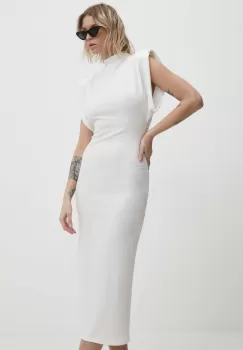 Answear Lab rochie culoarea bej, midi, drept imagine