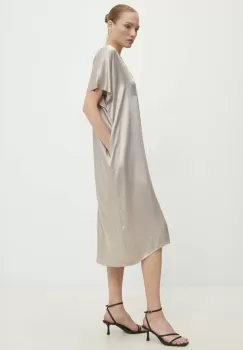 Answear Lab rochie culoarea bej, midi, drept imagine