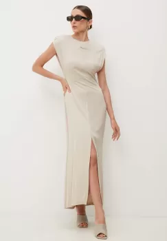 Answear Lab rochie culoarea bej, midi, drept imagine