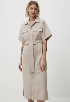 Answear Lab rochie culoarea bej, midi, drept imagine