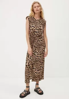 Answear Lab rochie culoarea bej, midi, drept imagine