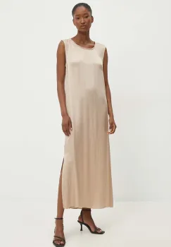 Answear Lab rochie culoarea bej, midi, drept imagine