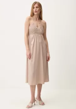 Answear Lab rochie culoarea bej, midi, evazati imagine