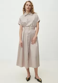 Answear Lab rochie culoarea bej, midi, evazati imagine