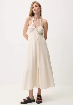 Answear Lab rochie culoarea bej, midi, evazati imagine