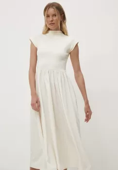 Answear Lab rochie culoarea bej, midi, evazati imagine