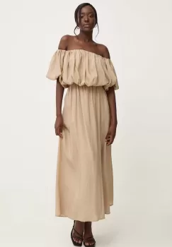 Answear Lab rochie culoarea bej, midi, evazati imagine